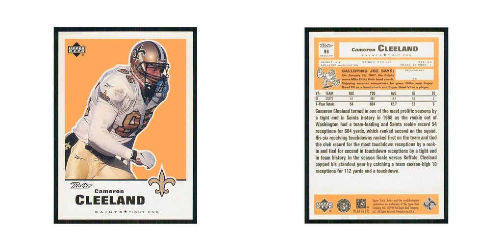 1999 Upper Deck Retro Cameron Cleeland Saints #96