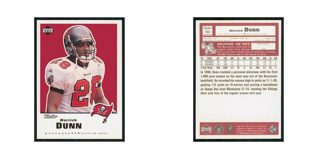 1999 Upper Deck Retro Warrick Dunn Buccaneers #153