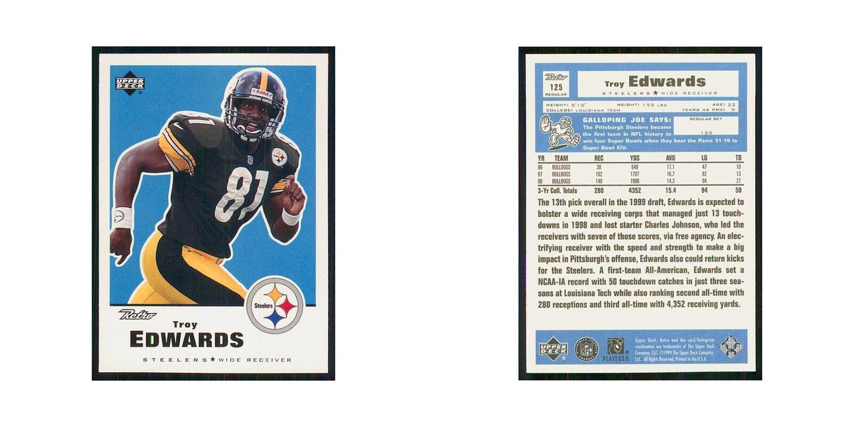 1999 Upper Deck Retro Troy Edwards RC Steelers #125