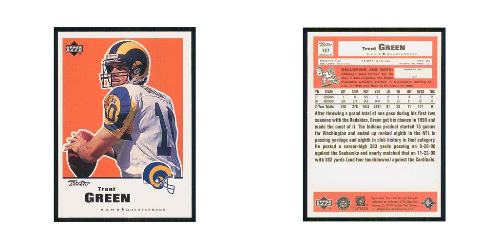 1999 Upper Deck Retro Trent Green St. Louis Rams #127