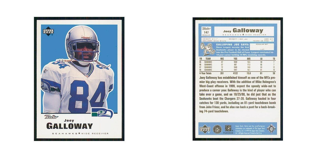 1999 Upper Deck Retro Joey Galloway Seahawks #147