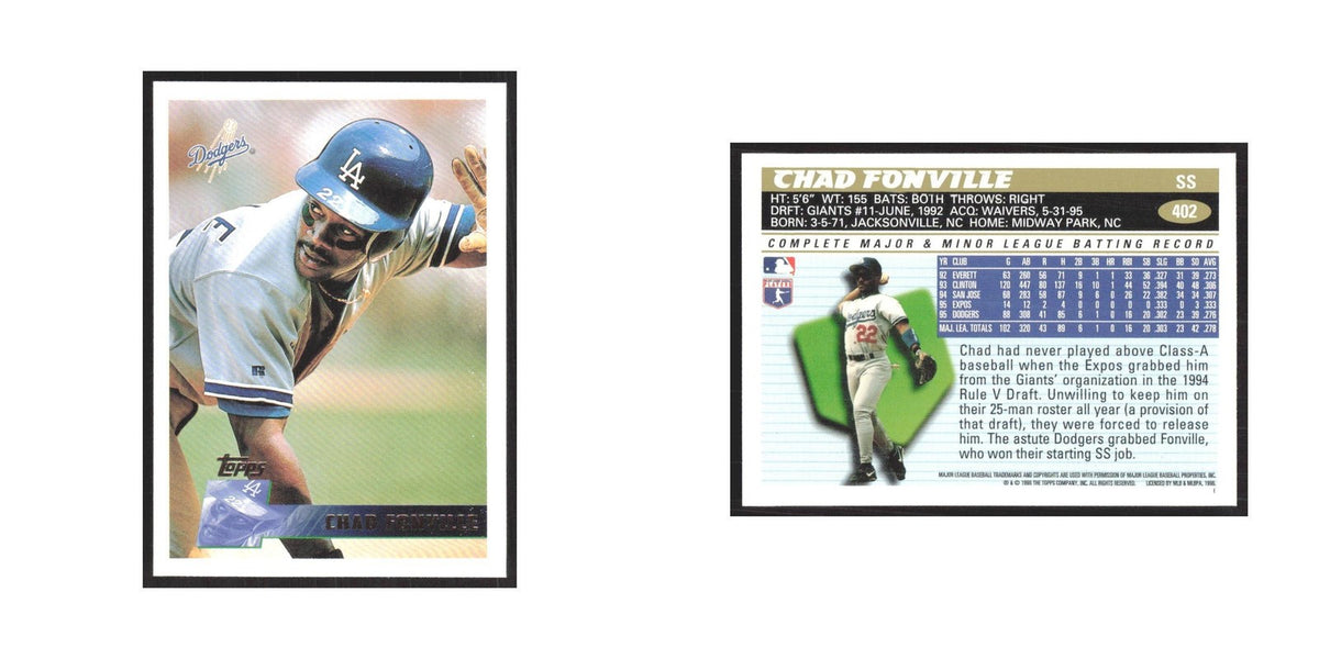 1996 Topps Chad Fonville Dodgers #402