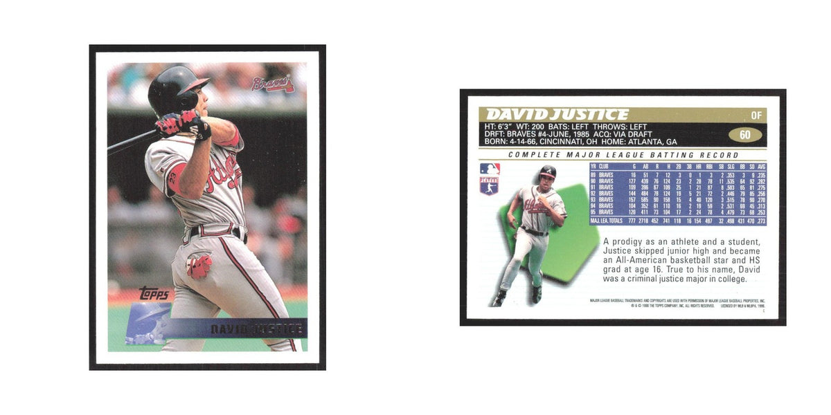 1996 Topps David Justice Braves #60
