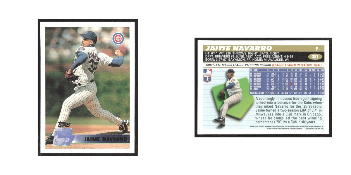 1996 Topps Jaime Navarro Cubs #381