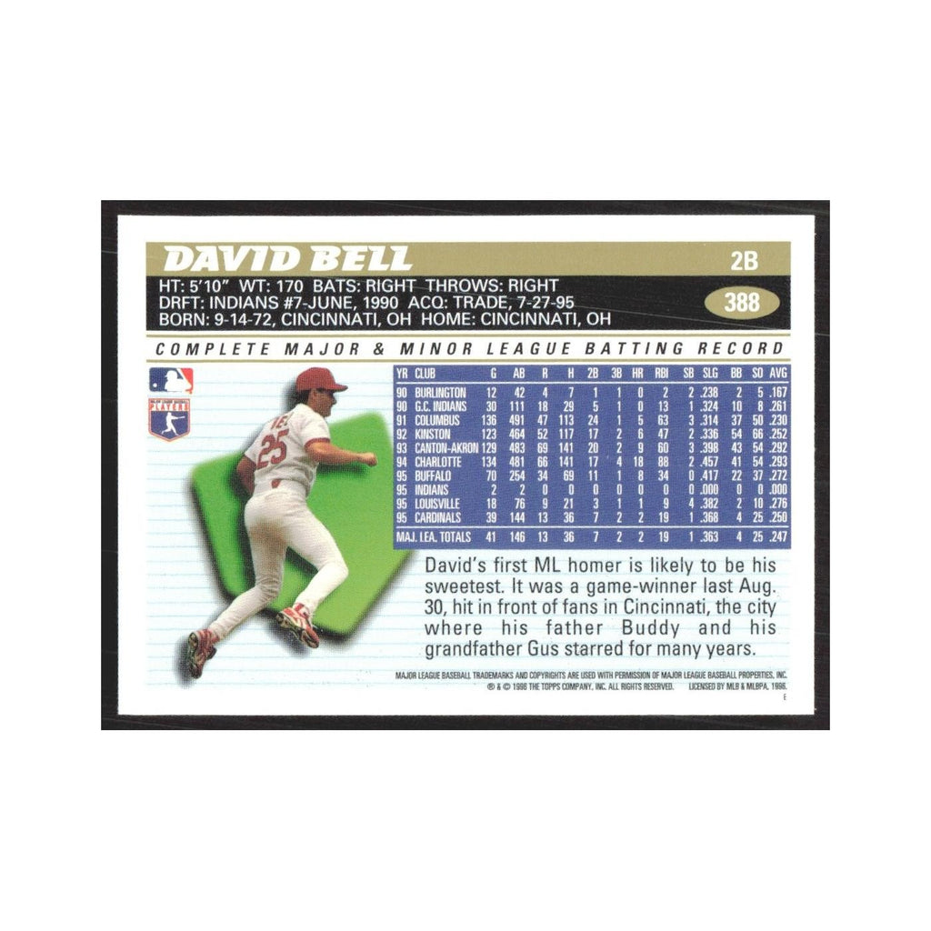1996 Topps David Bell Cardinals #388