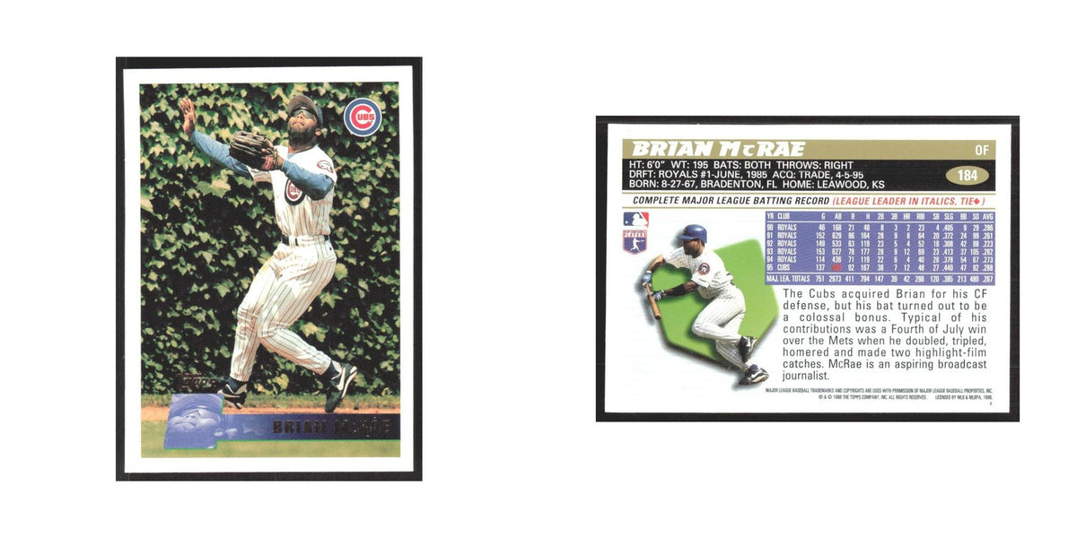 1996 Topps Brian McRae Cubs #184