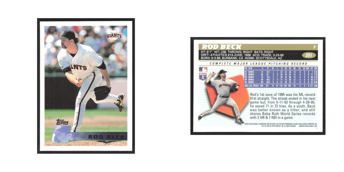 1996 Topps Rod Beck Giants #201