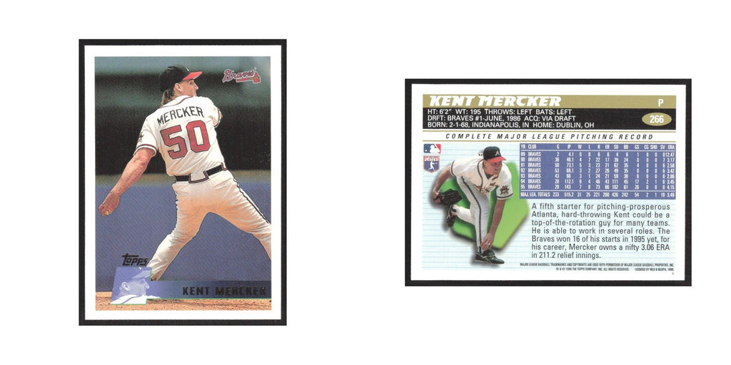 1996 Topps Kent Mercker Braves #266