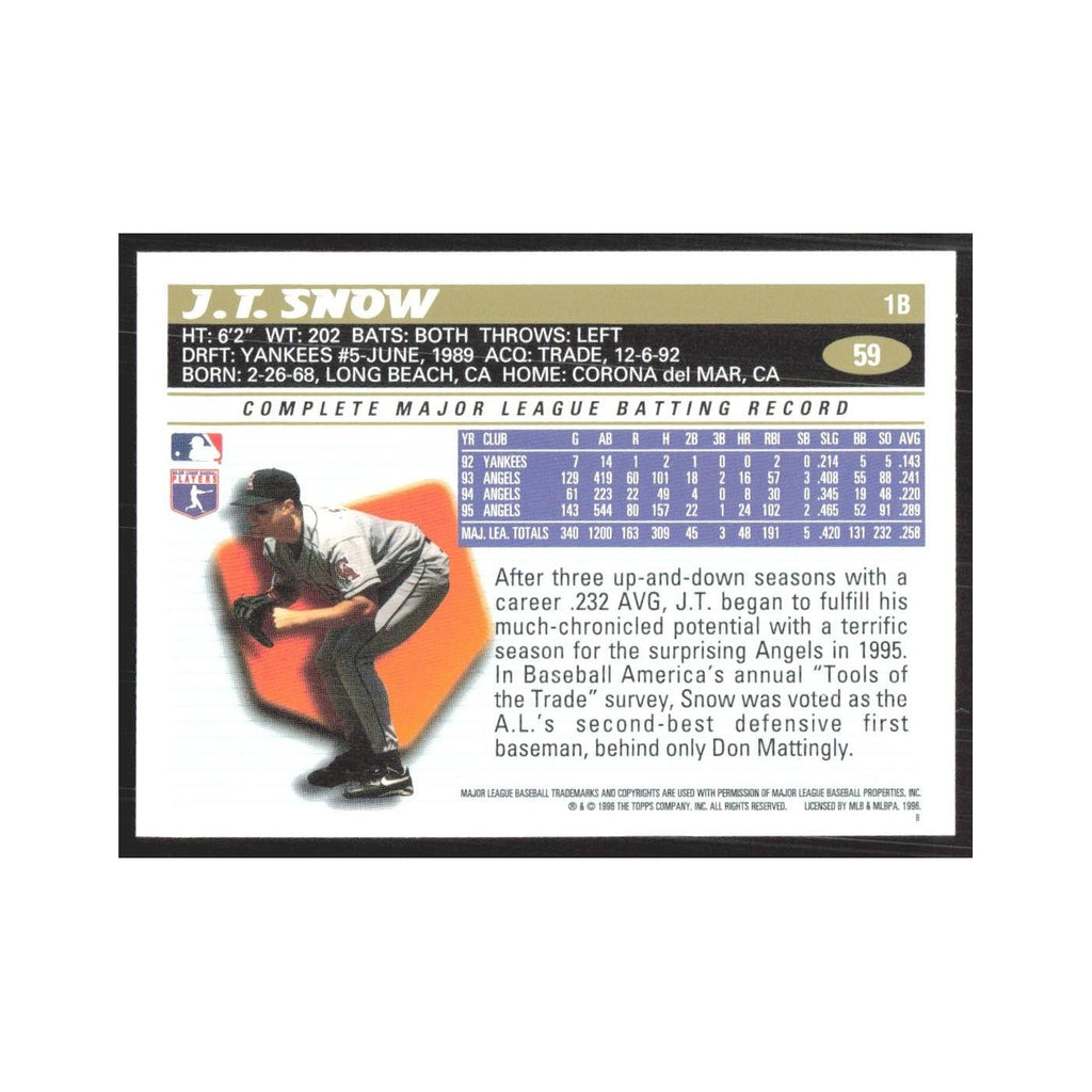 1996 Topps J.T. Snow Angels #59