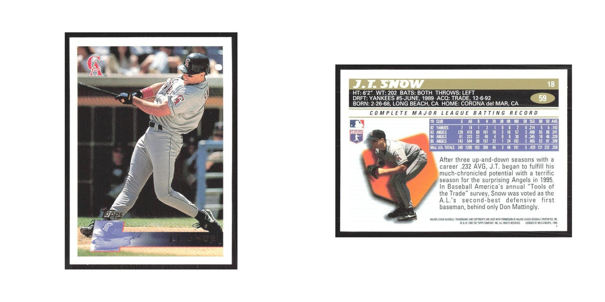 1996 Topps J.T. Snow Angels #59