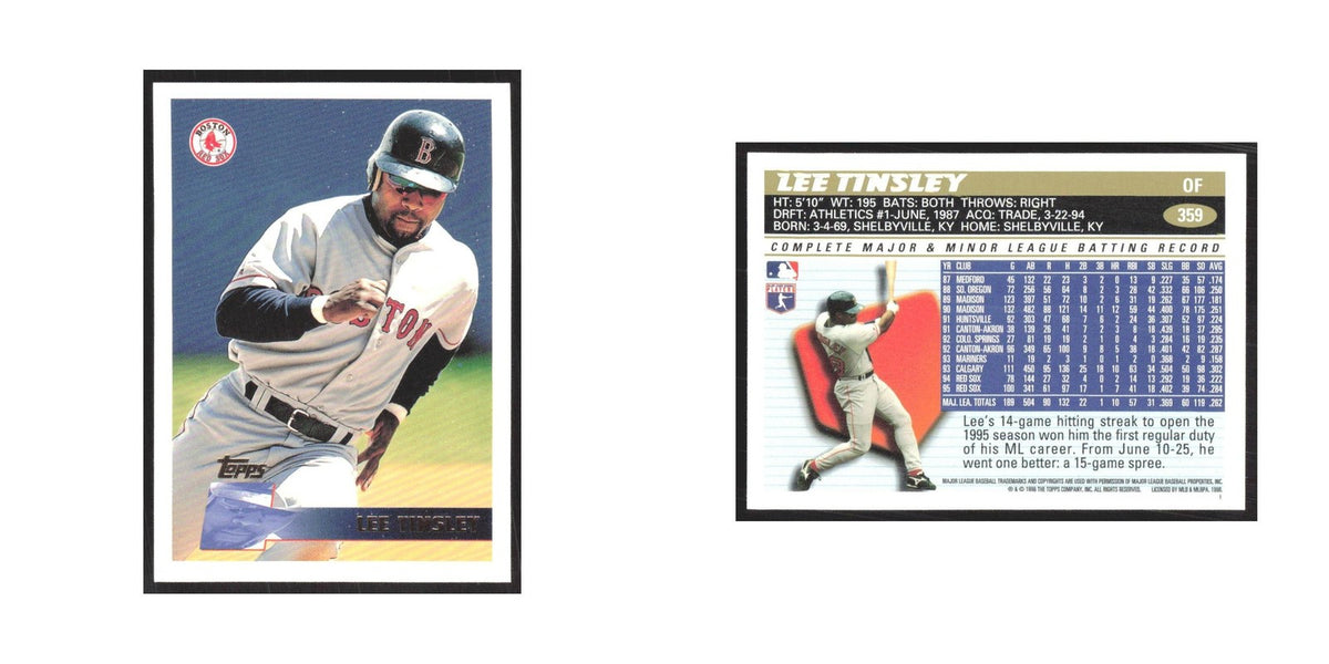1996 Topps Lee Tinsley Red Sox #359
