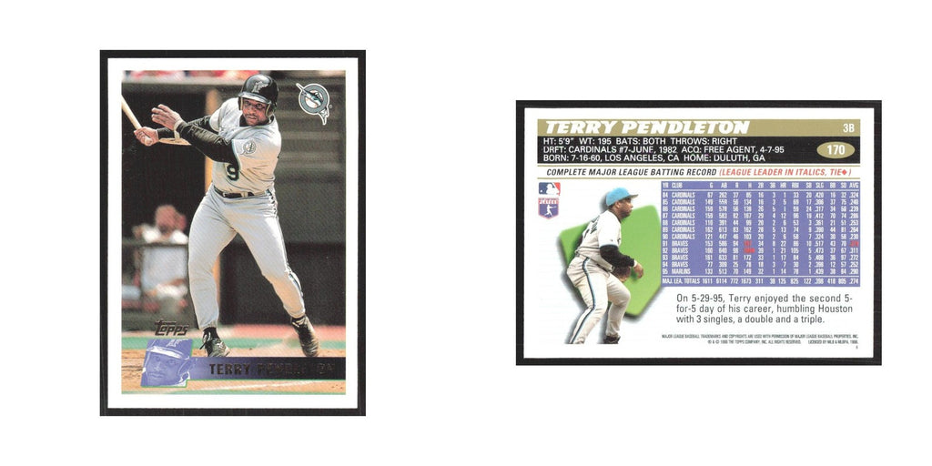 1996 Topps Terry Pendleton Florida Marlins #170
