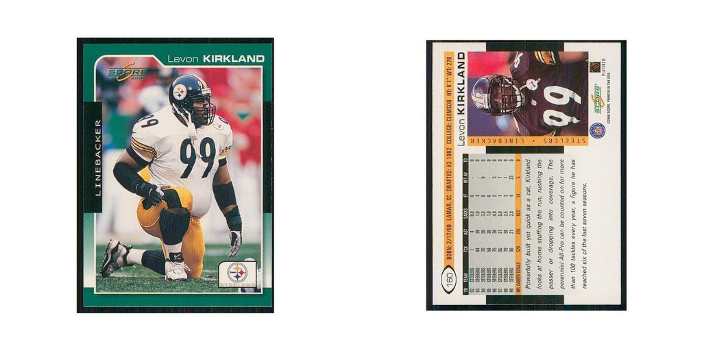 2000 Score Levon Kirkland Steelers #160
