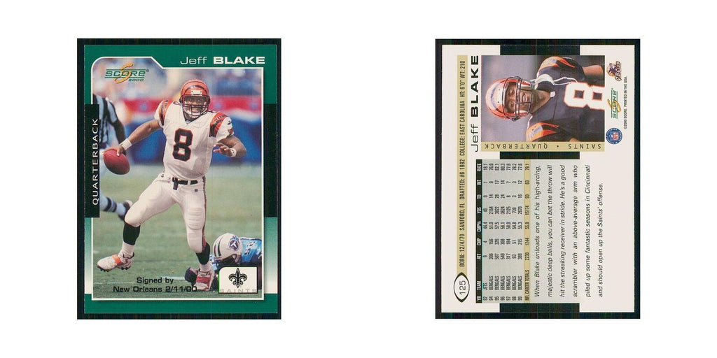 2000 Score Jeff Blake Saints #125