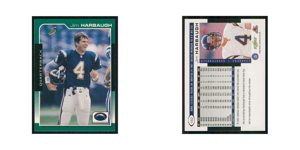 2000 Score Jim Harbaugh San Diego Chargers #162