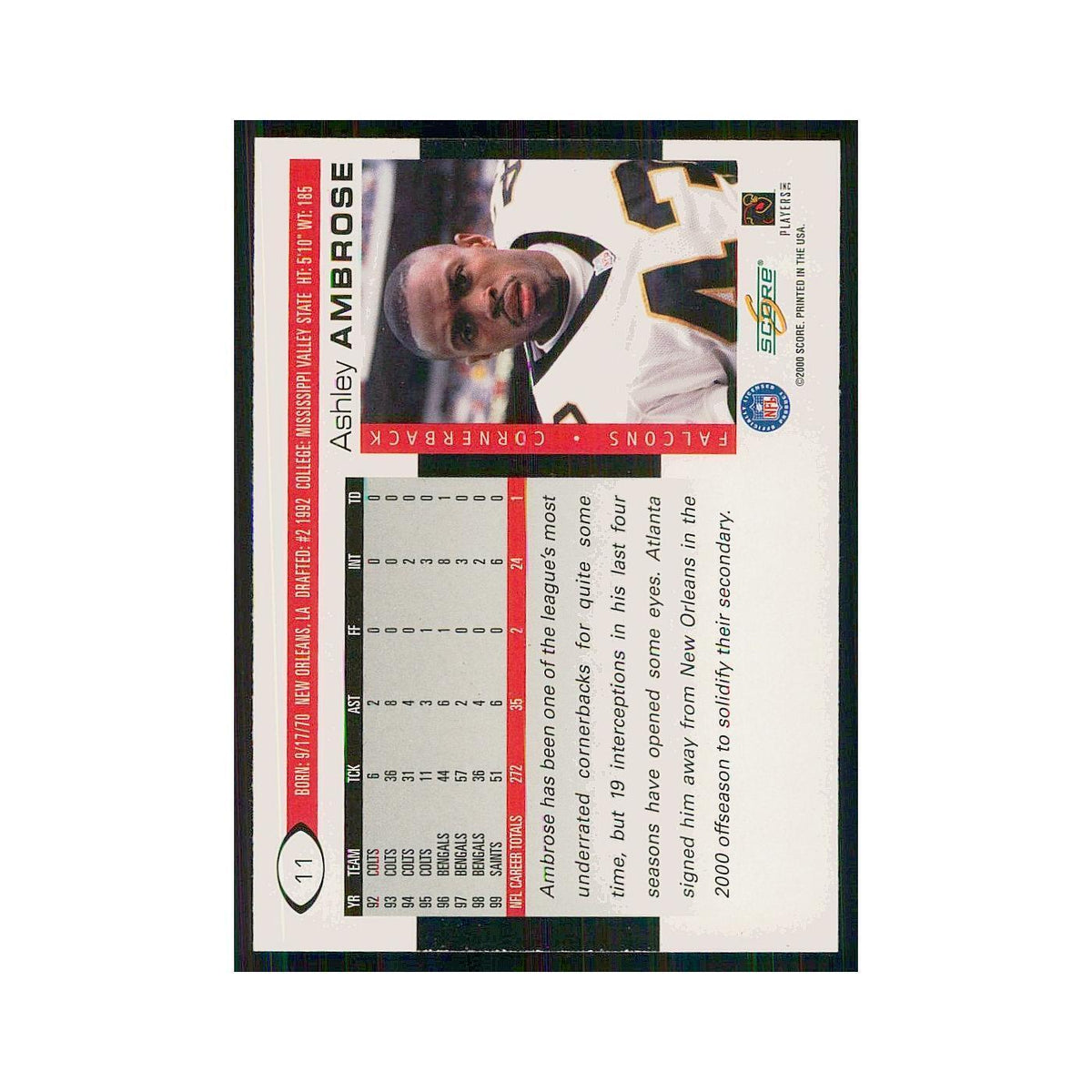 2000 Score Ashley Ambrose Falcons #11