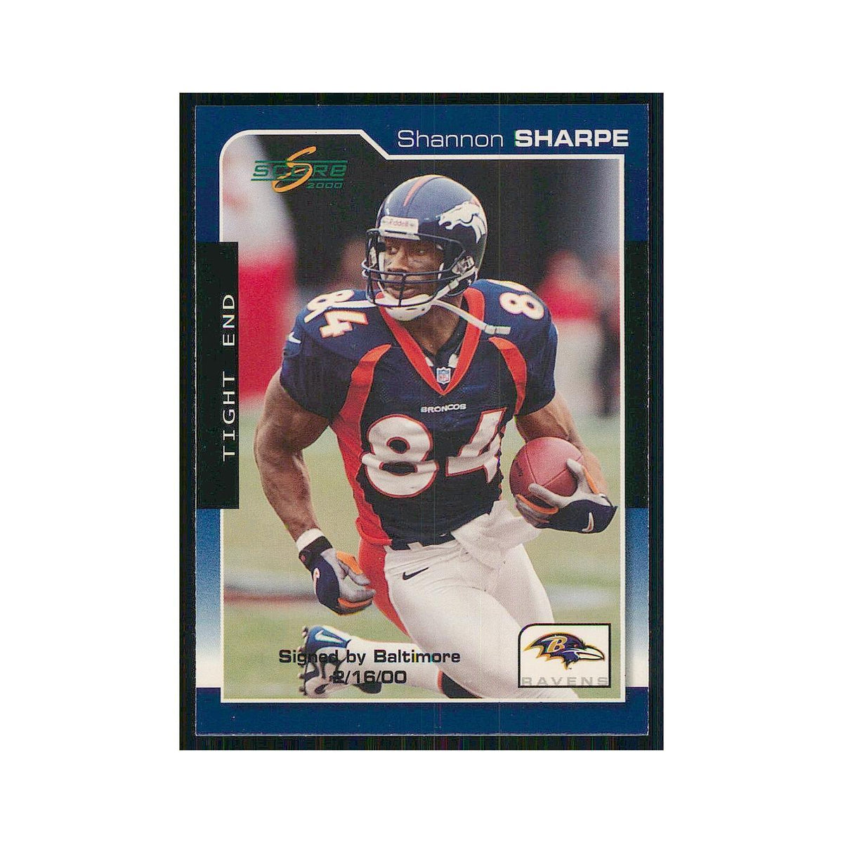 2000 Score Shannon Sharpe Ravens #16