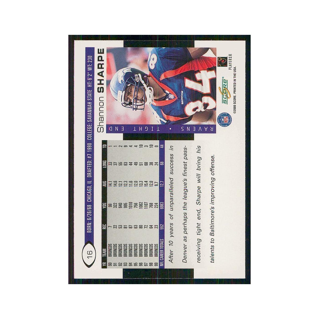 2000 Score Shannon Sharpe Ravens #16