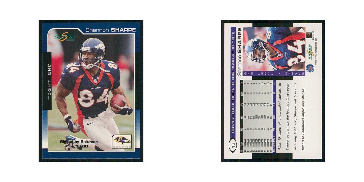 2000 Score Shannon Sharpe Ravens #16