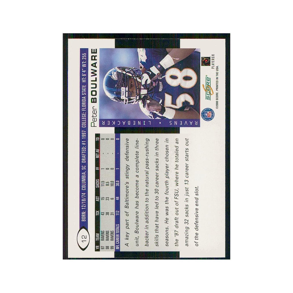 2000 Score Peter Boulware Ravens #12