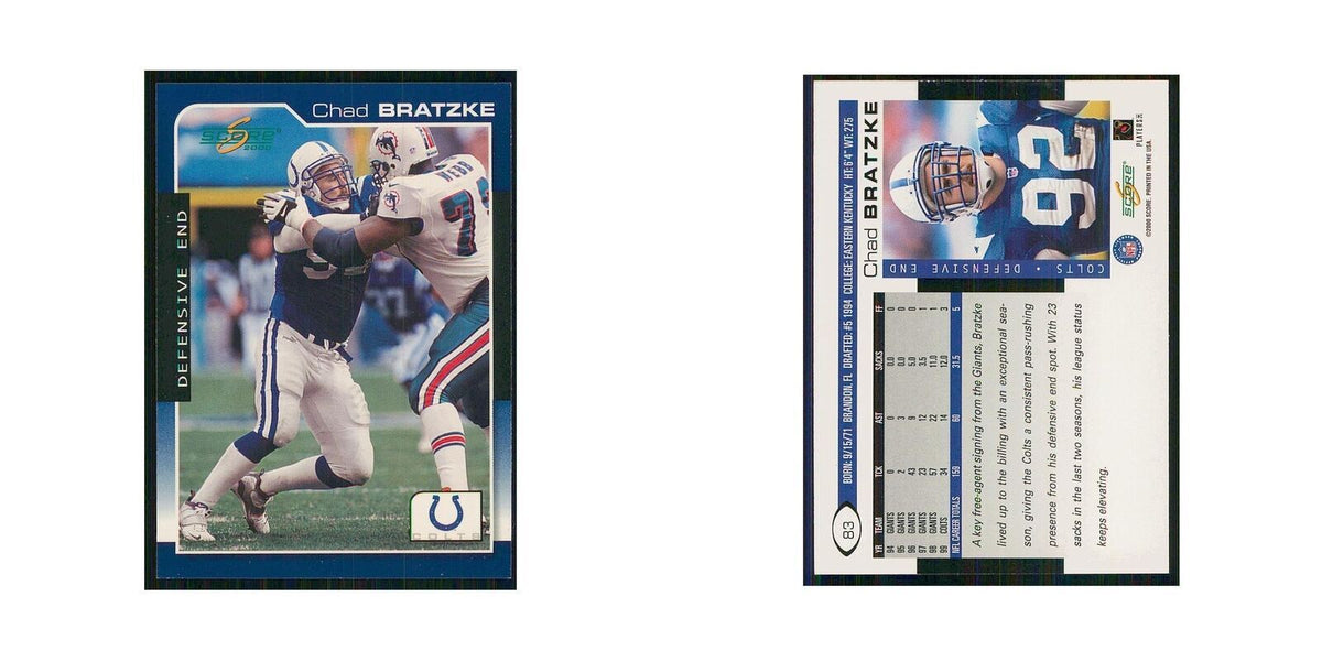 2000 Score Chad Bratzke Colts #83