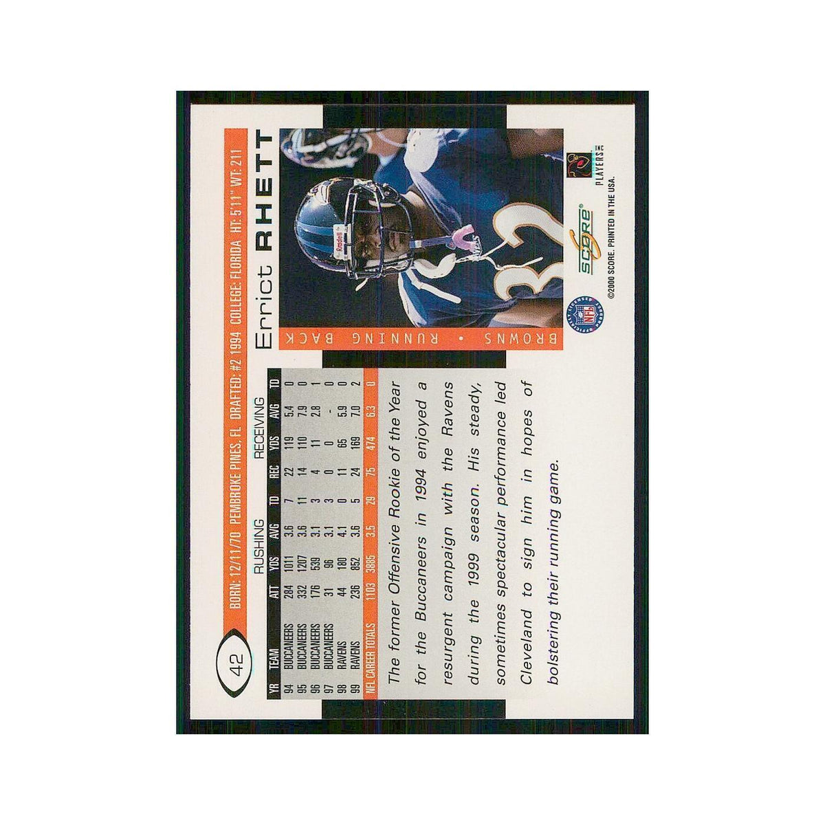 2000 Score Errict Rhett Browns #42