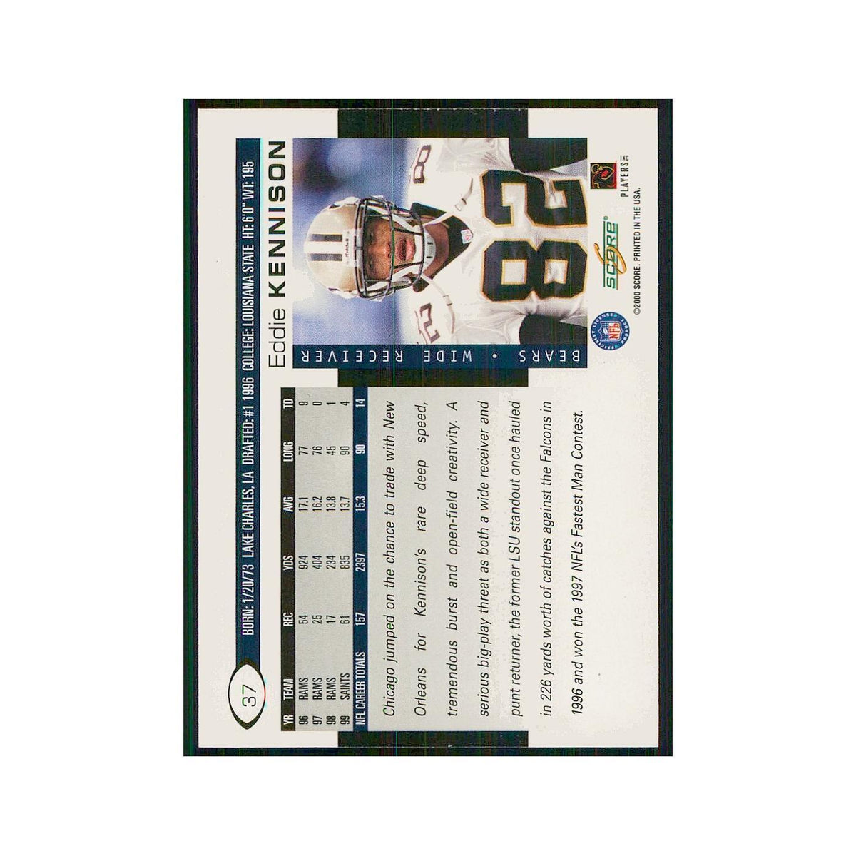 2000 Score Eddie Kennison Bears #37