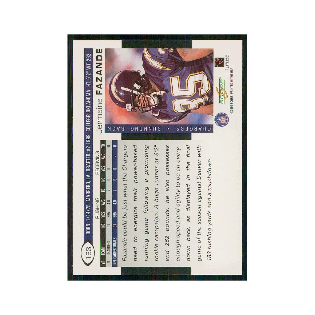 2000 Score Jermaine Fazande San Diego Chargers #163