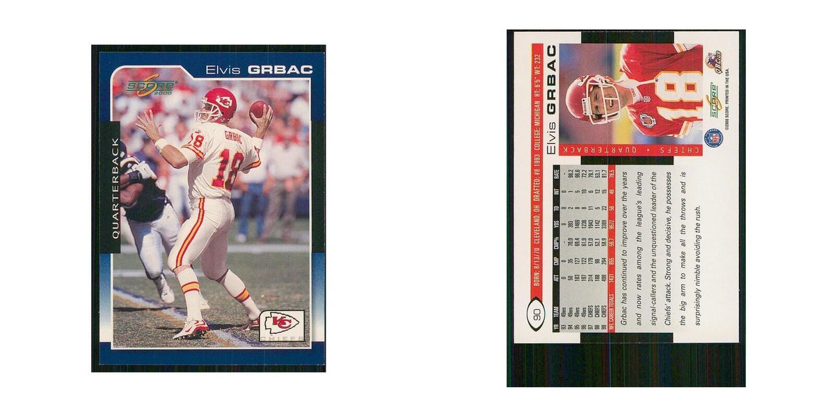 2000 Score Elvis Grbac Chiefs #90