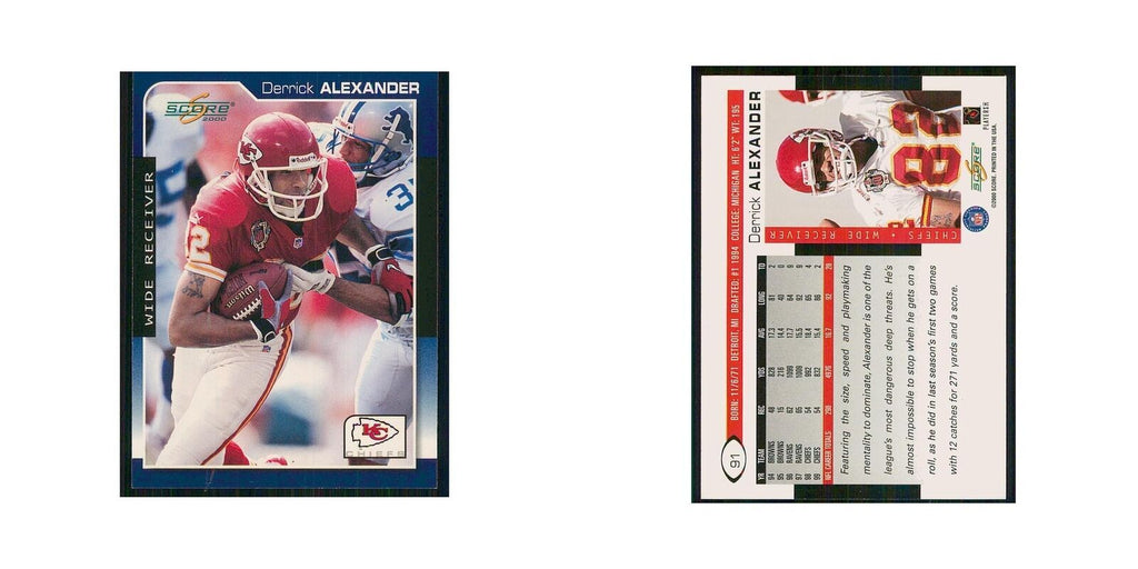 2000 Score Derrick Alexander Chiefs #91