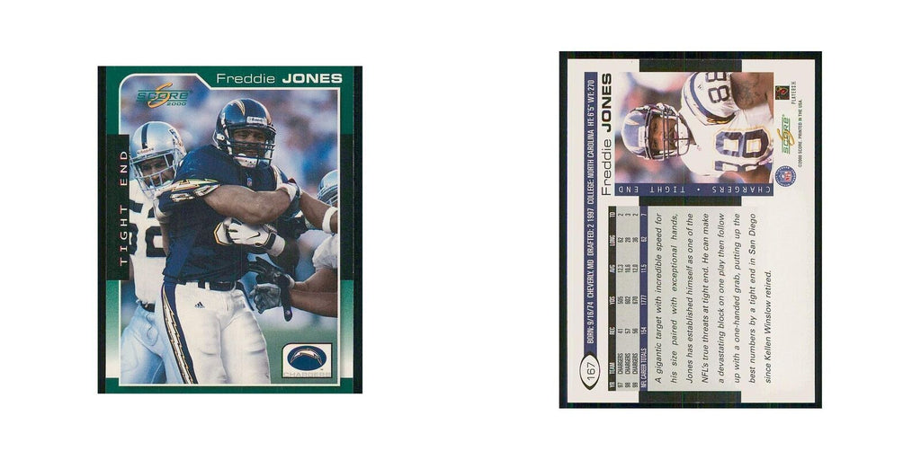 2000 Score Freddie Jones San Diego Chargers #167