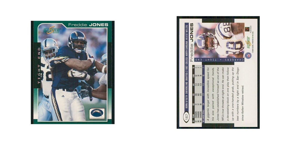 2000 Score Freddie Jones San Diego Chargers #167