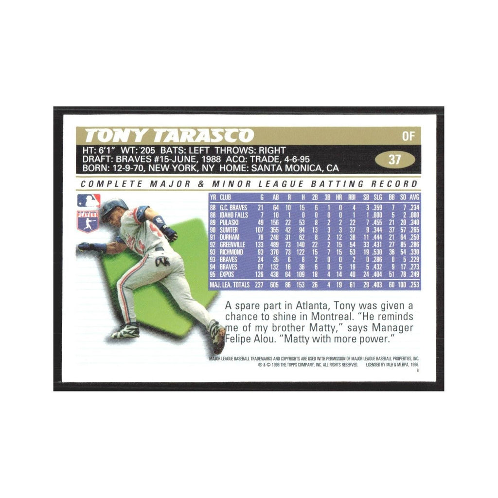 1996 Topps Tony Tarasco Montreal Expos #37