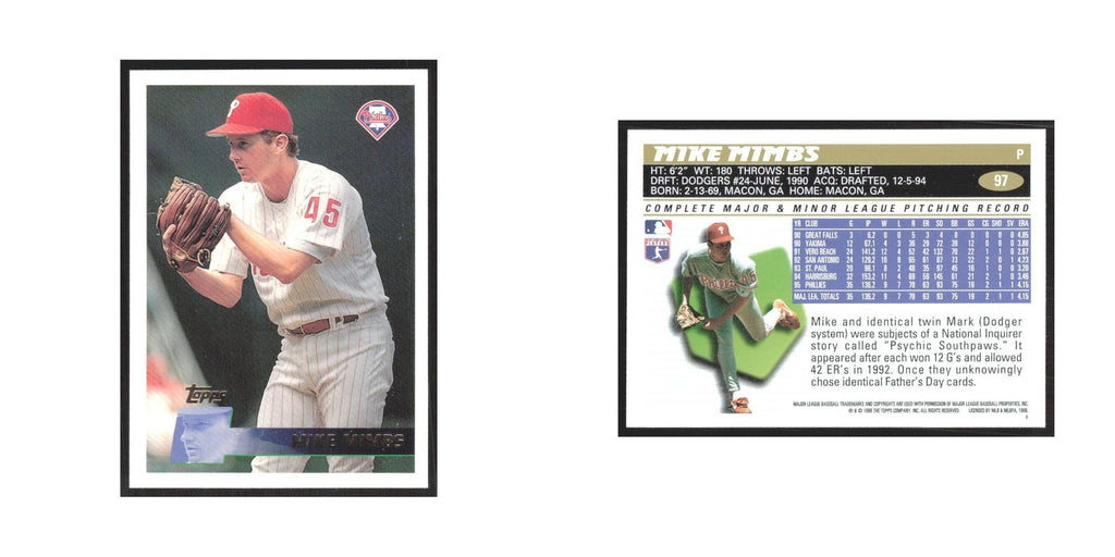 1996 Topps Mike Mimbs Phillies #97