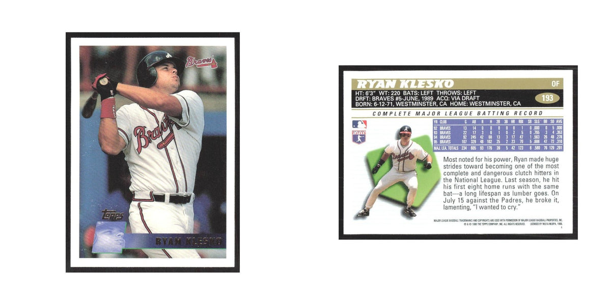 1996 Topps Ryan Klesko Braves #193