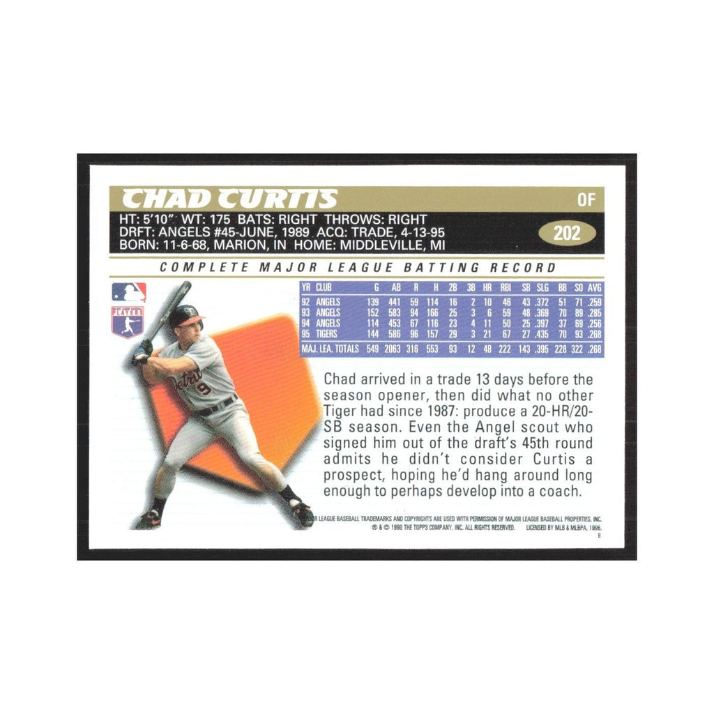 1996 Topps Chad Curtis Tigers #202