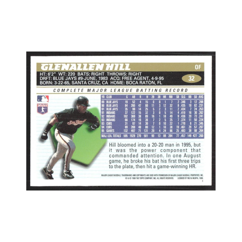 1996 Topps Glenallen Hill Giants #32
