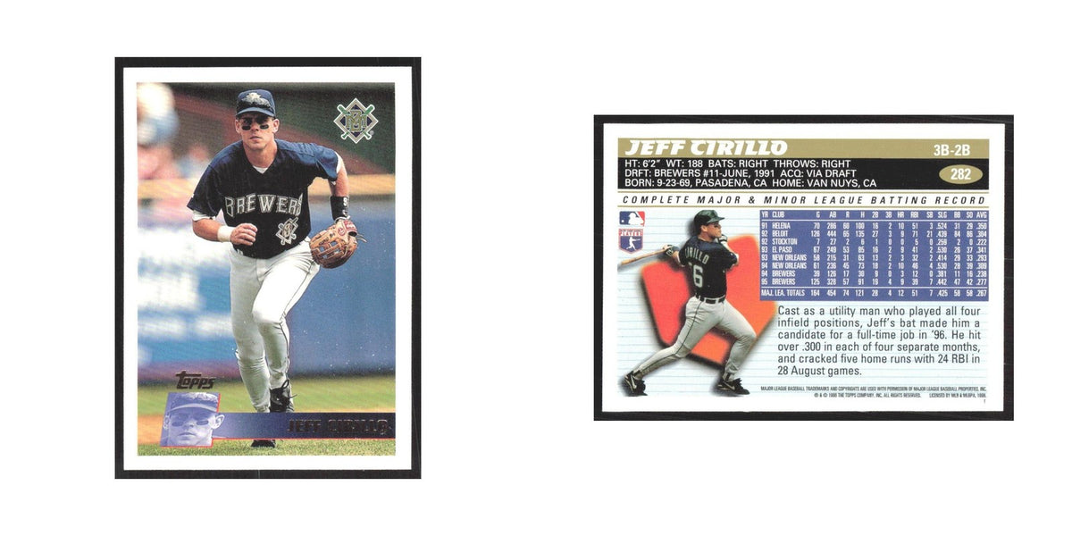 1996 Topps Jeff Cirillo Brewers #282