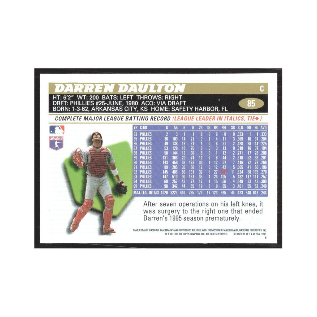 1996 Topps Darren Daulton Phillies #85
