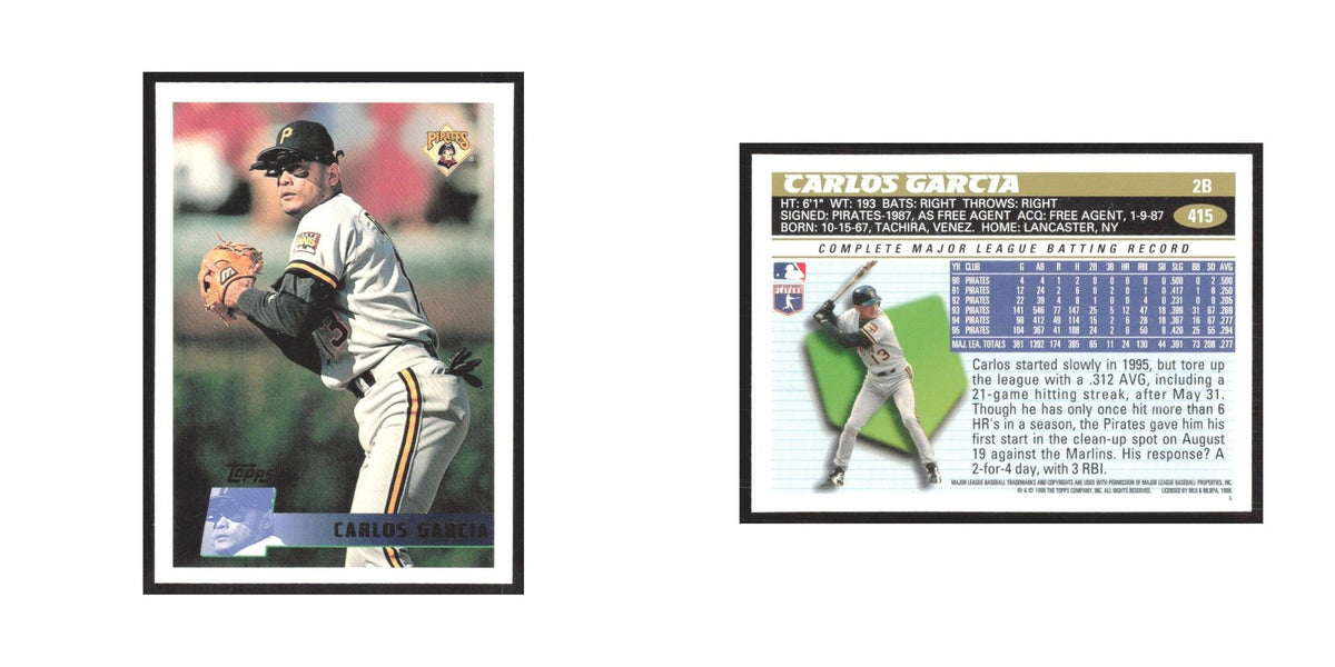 1996 Topps Carlos Garcia Pirates #415