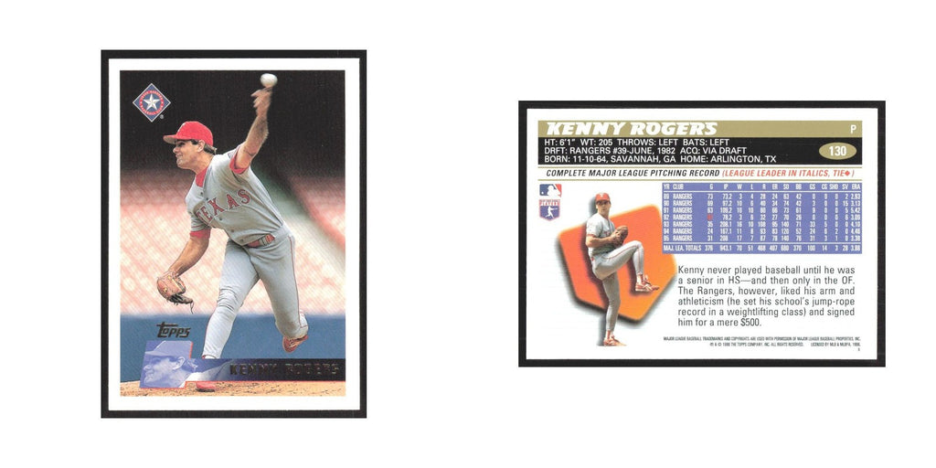 1996 Topps Kenny Rogers Rangers #130