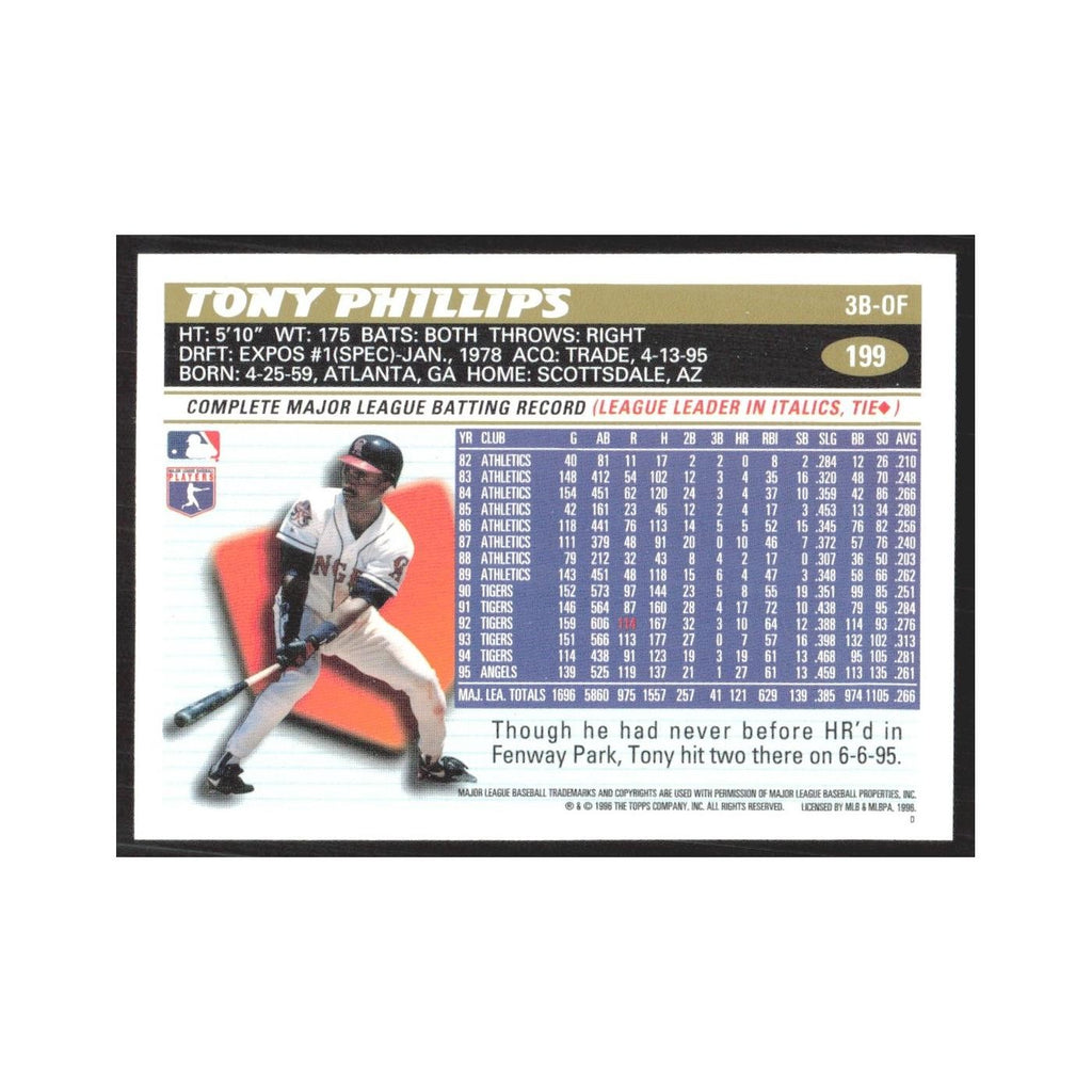 1996 Topps Tony Phillips Angels #199