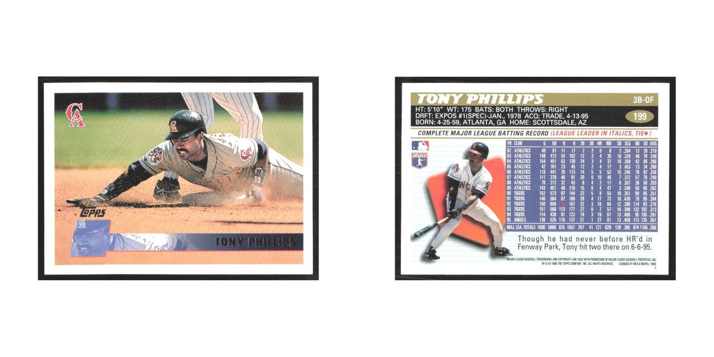 1996 Topps Tony Phillips Angels #199