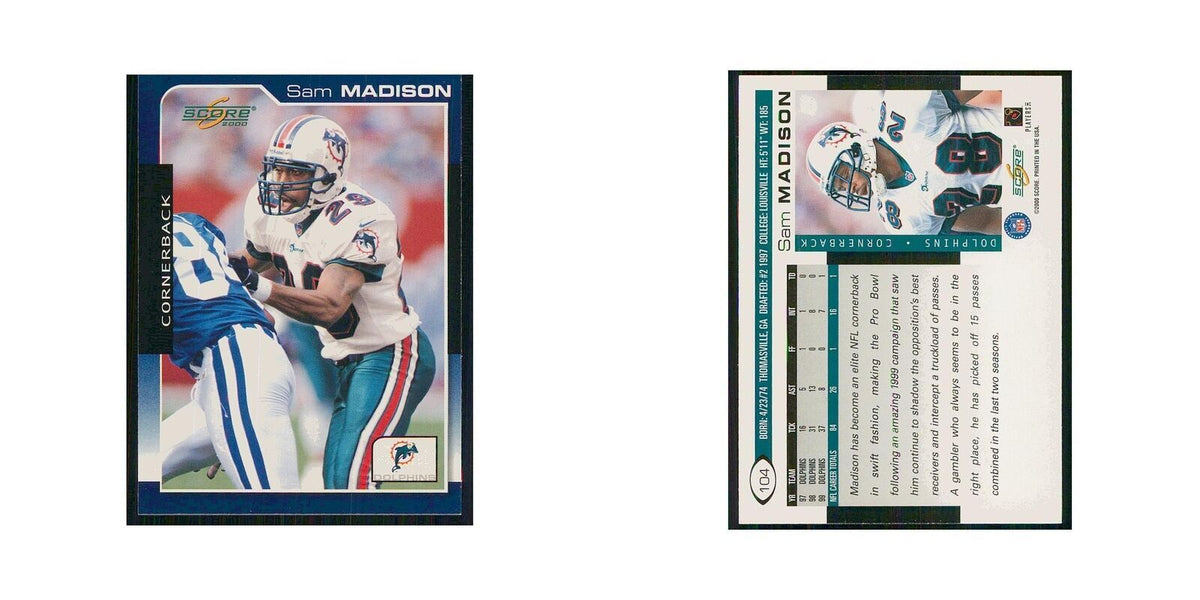 2000 Score Sam Madison Dolphins #104