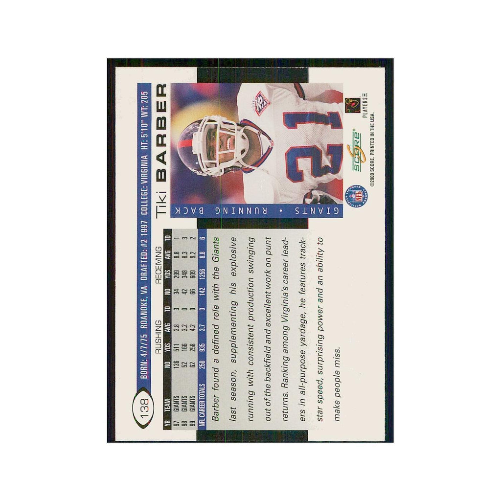 2000 Score Tiki Barber Giants #138