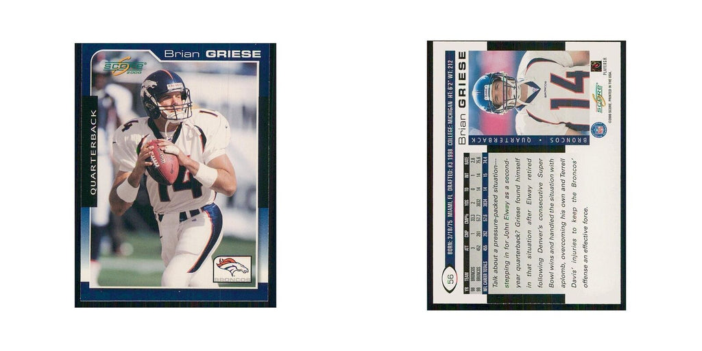 2000 Score Brian Griese Broncos #56