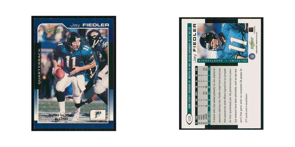 2000 Score Jay Fiedler Dolphins #105