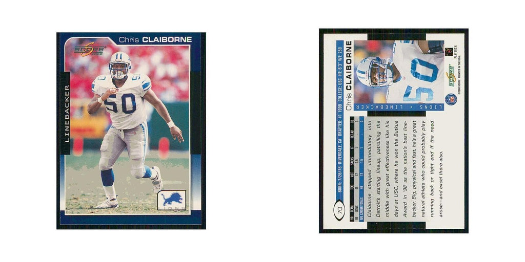 2000 Score Chris Claiborne Lions #70