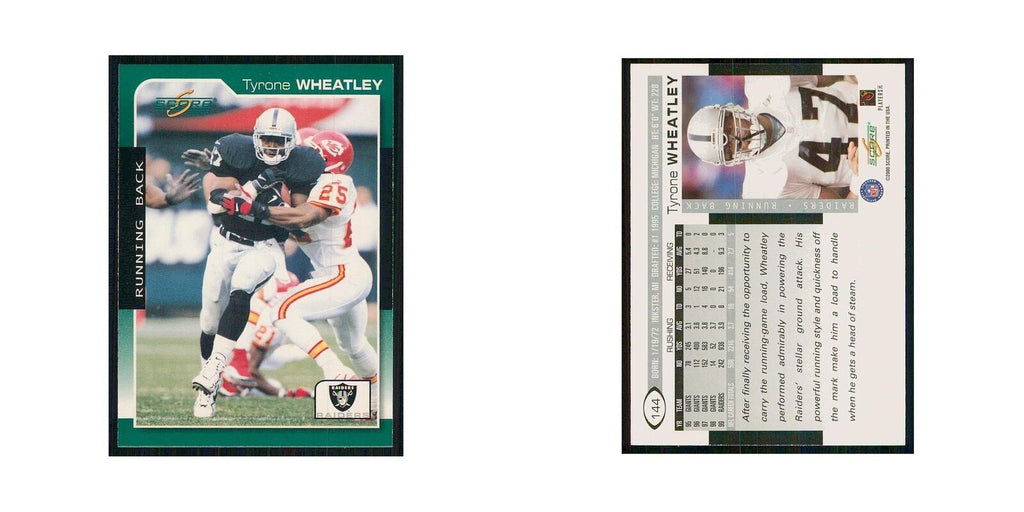 2000 Score Tyrone Wheatley Raiders #144