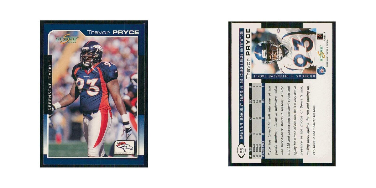 2000 Score Trevor Pryce Broncos #55